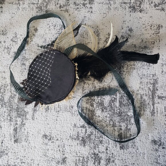 One of a Kind Handmade Custom Feather Head Piece Fascinator - Picture 7 of 12